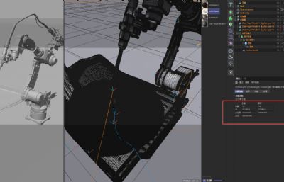 汽车脚垫注塑一体成型机 机械臂生产流程 C4D+OC