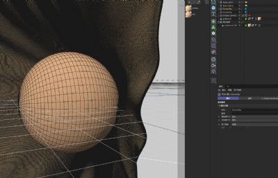 布料渲染柔软支撑,温暖编织丝绸概念小球材质电商C4D