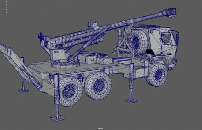 车载榴弹炮 火炮 卡车炮塌陷模型