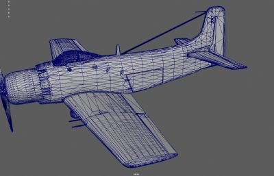 二战飞机 攻击机 航母舰载机塌陷模型