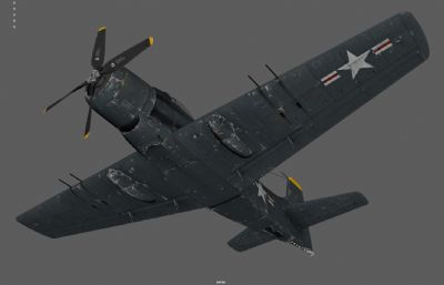 二战飞机 攻击机 航母舰载机塌陷模型