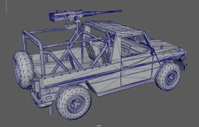 武装皮卡 装甲车 车载机枪越野车塌陷模型