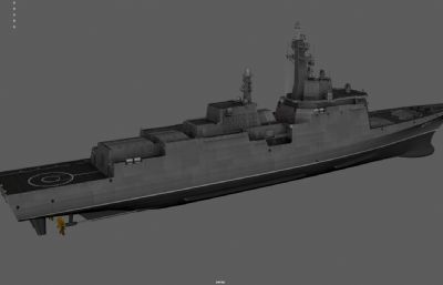 军舰 巡逻舰 护卫舰塌陷模型