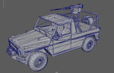 武装皮卡 装甲车 车载机枪越野车塌陷模型