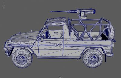武装皮卡 装甲车 车载机枪越野车塌陷模型