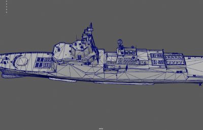 军舰 巡逻舰 护卫舰塌陷模型