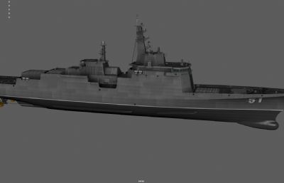 军舰 巡逻舰 护卫舰塌陷模型