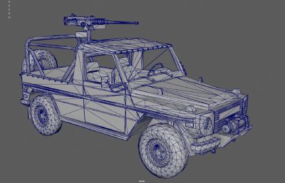 武装皮卡 装甲车 车载机枪越野车塌陷模型