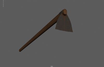 锄头 长柄农具 撅头塌陷模型