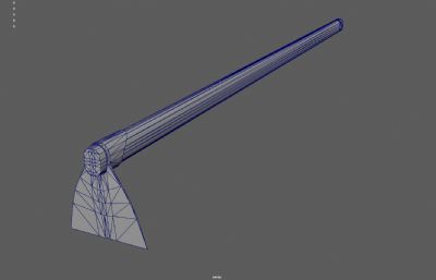 锄头 长柄农具 撅头塌陷模型