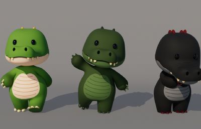 卡通鳄鱼 Q版鳄鱼 拟人鳄鱼