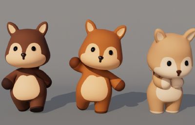 卡通松鼠 Q版松鼠 拟人松鼠