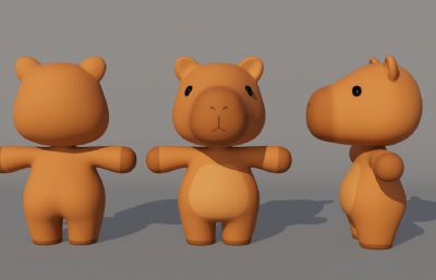 卡通卡皮巴拉 卡通水豚 Q版拟人水豚