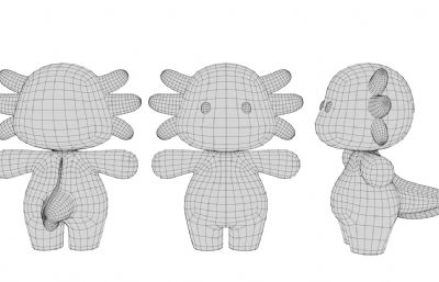 卡通蝾螈 卡通六角恐龙 卡通娃娃鱼