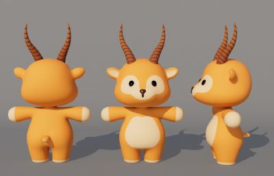 卡通羚羊 Q版羚羊 拟人羚羊