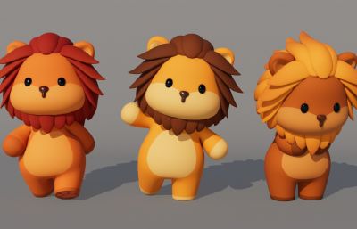 Q版狮子 卡通狮子 拟人狮子