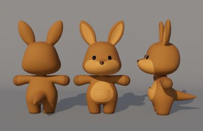 卡通袋鼠 Q版袋鼠 拟人袋鼠