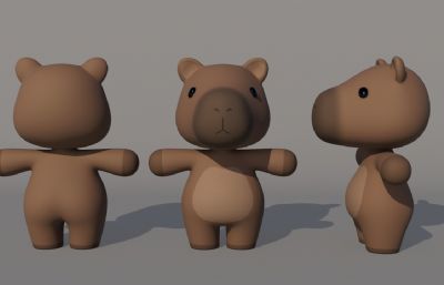 卡通卡皮巴拉 卡通水豚 Q版拟人水豚