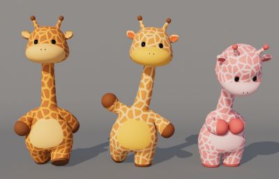 卡通长颈鹿 Q版长颈鹿 拟人长颈鹿