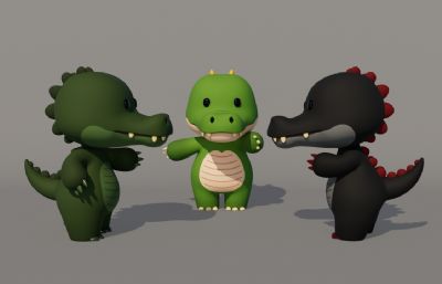 卡通鳄鱼 Q版鳄鱼 拟人鳄鱼