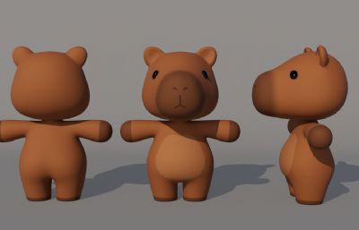 卡通卡皮巴拉 卡通水豚 Q版拟人水豚