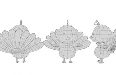 Q版孔雀 拟人孔雀 卡通孔雀
