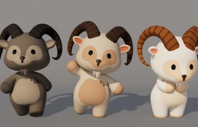 卡通山羊 Q版山羊 拟人山羊