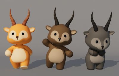 卡通羚羊 Q版羚羊 拟人羚羊