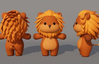 Q版狮子 卡通狮子 拟人狮子