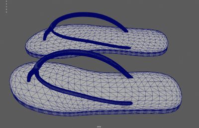 夏季拖鞋 人字拖 凉拖塌陷模型