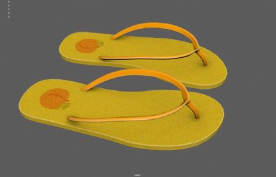 夏季拖鞋 人字拖 凉拖塌陷模型