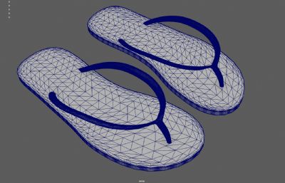 夏季拖鞋 人字拖 凉拖塌陷模型