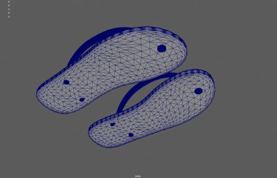 夏季拖鞋 人字拖 凉拖塌陷模型