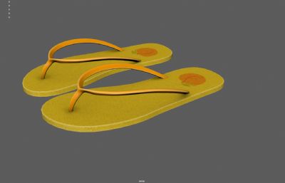 夏季拖鞋 人字拖 凉拖塌陷模型