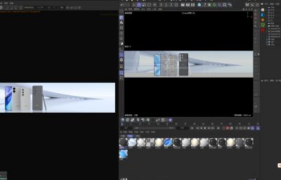 三星Galaxy s26/s26 ultra/s26 edge系列手机组合模型,OC渲染