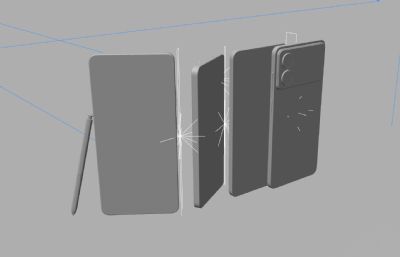 三星Galaxy s26/s26 ultra/s26 edge系列手机组合模型,OC渲染
