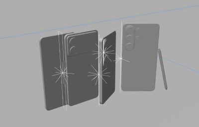 三星Galaxy s26/s26 ultra/s26 edge系列手机组合模型,OC渲染