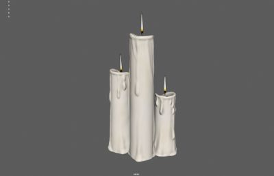 白色蜡烛 烛光 烛台