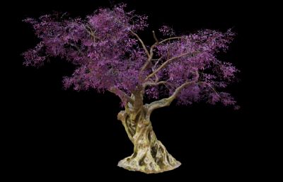 大树古树 桃花树 樱花树塌陷模型