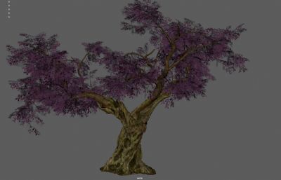 大树古树 桃花树 樱花树塌陷模型
