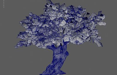 大树古树 桃花树 樱花树塌陷模型