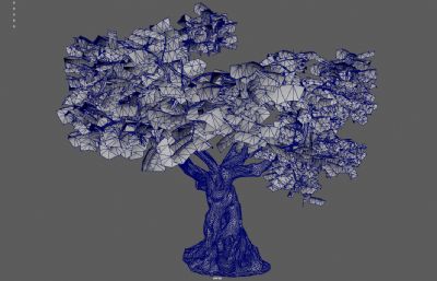 大树古树 桃花树 樱花树塌陷模型