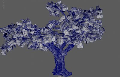 大树古树 桃花树 樱花树塌陷模型