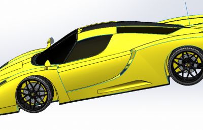 带尾翼的法拉利 恩佐跑车