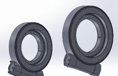 带整体蜗杆的带盖回转支承