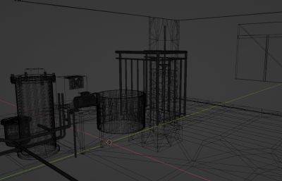 水厂臭氧发生器车间三维模型