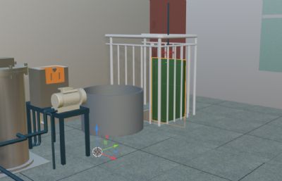 水厂臭氧发生器车间三维模型