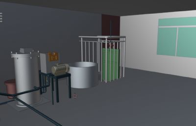 水厂臭氧发生器车间三维模型