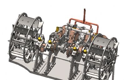 双缸明轮蒸汽机