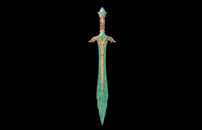翡翠剑 玉剑 绿剑塌陷模型
